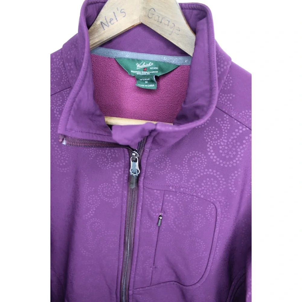 Woolrich Purple Printed Full Zip Up Lightweight Jacket Medium Preowned - Picture 5 of 7